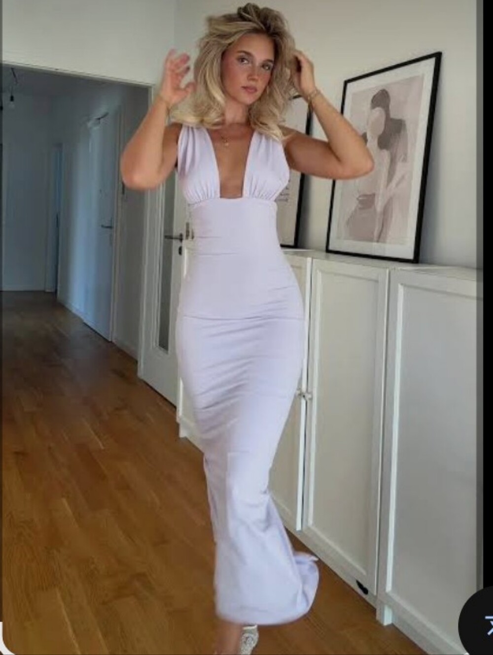 Elegant Light Purple Deep-V Maxi Dress